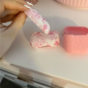 Pink and White Floral and CHEETA AirPod case bundle